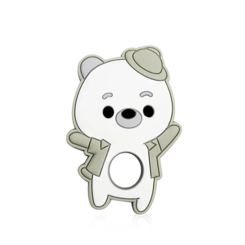 Silicone Bear Baby Teethers Silicone Beads Baby Pacifier Clips Teething Toys Clip Nipple Clasps For Baby Boys And Girls - BIG FRENCHIES