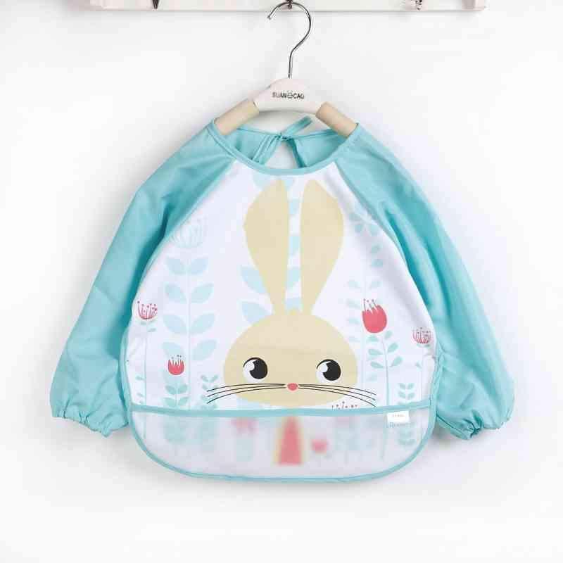 Cute Cartoon Print Baby Waterproof Long Sleeve Apron Children Feeding Smock Bib Baby Accessories - BIG FRENCHIES