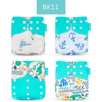 4PCS/SET Washable Eco-friendly Diaper Ecological Adjustable Nappy Reusable Cloth Diapers Set For Baby and Kids - BIG FRENCHIES