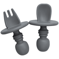 Big Baby Feeding Unique Spoon And Fork Set  Soft Silicone Feeding  Flatware  Safe Training Spoon For Baby Girls And Boys