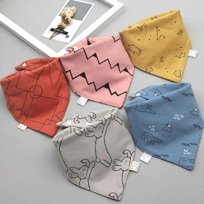 Fashion Modern 5PCS/SET Baby Triangle Double Cotton Bandana Feeding Bibs For Baby Boys/ Girls Baby Kids - BIG FRENCHIES