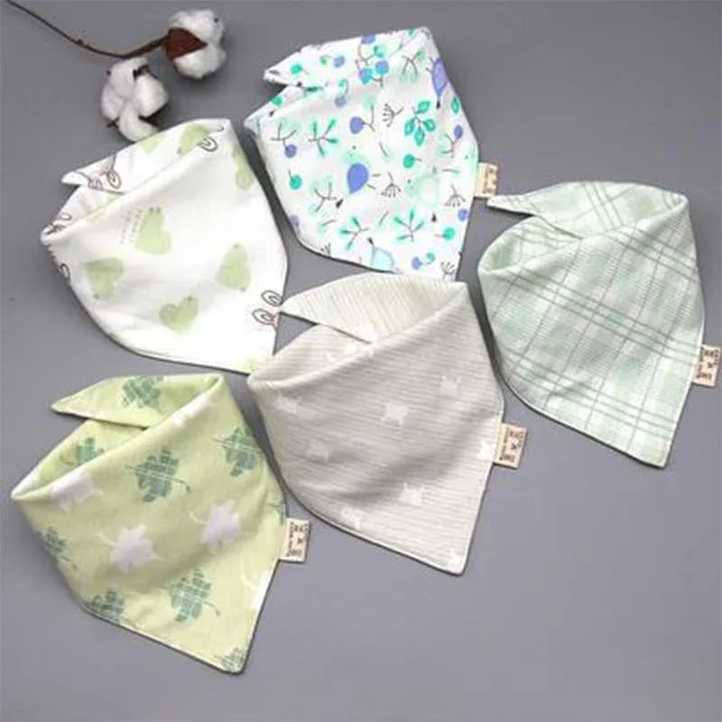 Trend 5PCS/SET Pack Baby Cotton Cartoon Saliva Towel Bandana Bibs For Baby Feeding Accessory For Baby Kids - BIG FRENCHIES