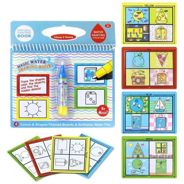 Reusable Magic Water Drawing Book With Pen Coloring Painting Book Drawing Board Juguetes Education Learning Toys for Children - BIG FRENCHIES