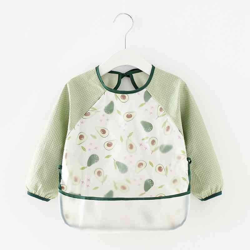 Cute Cartoon Print Baby Waterproof Long Sleeve Apron Children Feeding Smock Bib Baby Accessories - BIG FRENCHIES