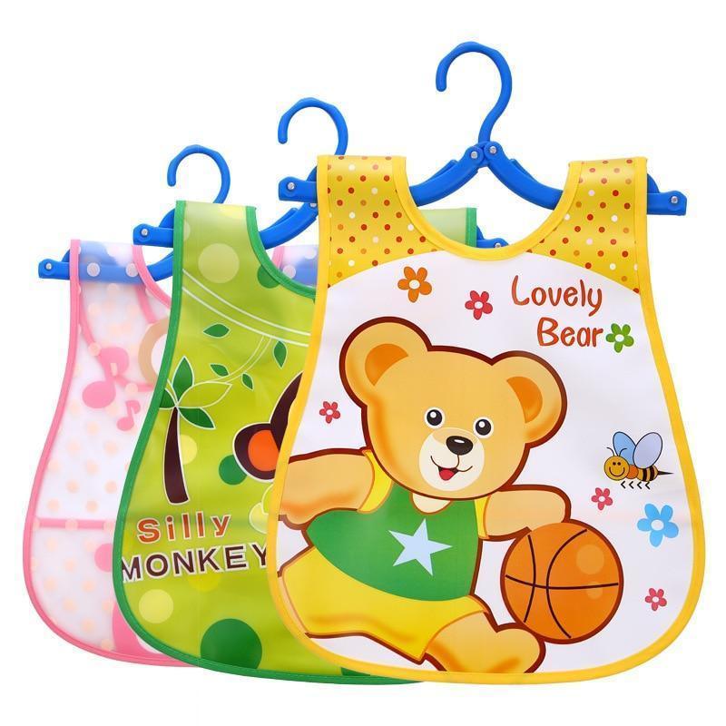 Fashion Printed Adjustable Animal Plastic Waterproof Lunch Feeding Bibs Feeding Cloth for Children In Modern Design - BIG FRENCHIES