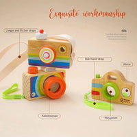 Wooden Fashion Camera Montessori Baby Toy Pendant