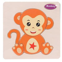 Baby Toys Wooden 3D Puzzle Cartoon Animal Intelligence Kids Educational Brain Teaser Children Tangram Shapes Learning - BIG FRENCHIES