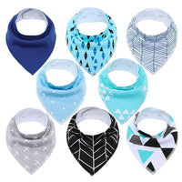 8PCS/SET Pack Baby Bandana Organic Absorbent Soft Cotton Drool Bibsfor Teething And Feeding Bib For Baby and Kids Feeding - BIG FRENCHIES