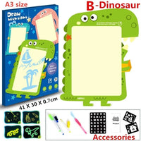 Educational Toy Drawing Board Tablet Graffiti 1pc A4 A3 Led Luminous Magic Raw With Light-fun - BIG FRENCHIES