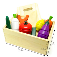 Simulation Kitchen Pretend Toy Wooden Classic Game Montessori Educational Toy For Children Kids Gift Cutting Fruit Vegetable Set