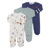 3Pcs Baby unisex Rompers Long Sleeve Sleep suit Cartoon Jumpsuit Baby Pajamas Stes For Kids Between 0-12Months - BIG FRENCHIES