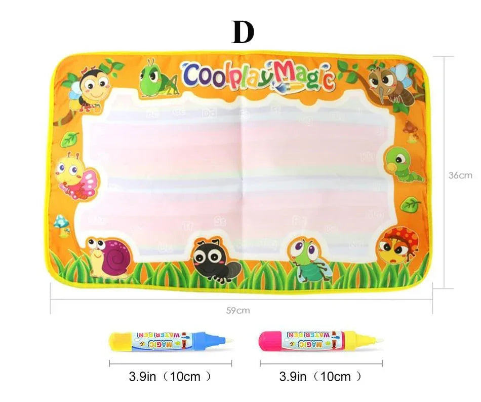Magic Water Painting Drawing Mat & 2 Pens Doodle Board Coloring Books for Kids Children Educational Toys - BIG FRENCHIES
