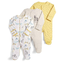 3Pcs Baby unisex Rompers Long Sleeve Sleep suit Cartoon Jumpsuit Baby Pajamas Stes For Kids Between 0-12Months - BIG FRENCHIES