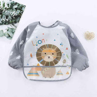 Cute Cartoon Print Baby Waterproof Long Sleeve Apron Children Feeding Smock Bib Baby Accessories - BIG FRENCHIES