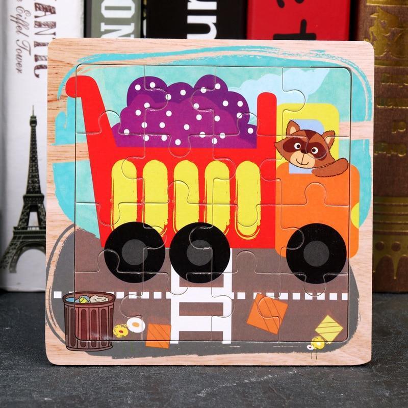 Wood Puzzles Children Adults Vehicle Puzzles Wooden Toys Learning Education Environmental Assemble Toy Educational Games For Baby and Kids - BIG FRENCHIES