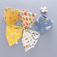 Trend 5PCS/SET Pack Baby Cotton Cartoon Saliva Towel Bandana Bibs For Baby Feeding Accessory For Baby Kids - BIG FRENCHIES