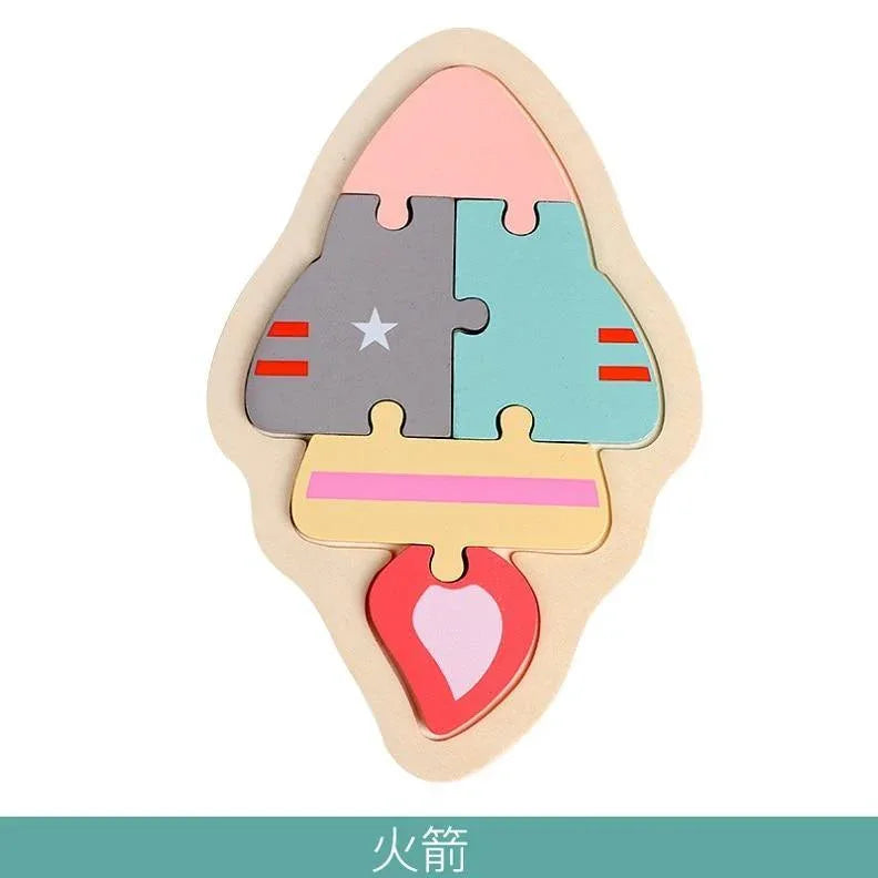 Wooden Children Colorful Animal Stevvex Puzzle for Toddler Creative Puzzle Early Educational Toys for Boys and Girls 2-4 - BIG FRENCHIES