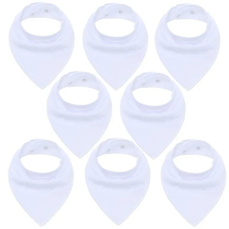 8PCS/SET Comfortable Colorful 100% Organic Cotton Adjustable Snaps Bandana Saliva Bibs For Baby Boys & Girls Kids - BIG FRENCHIES