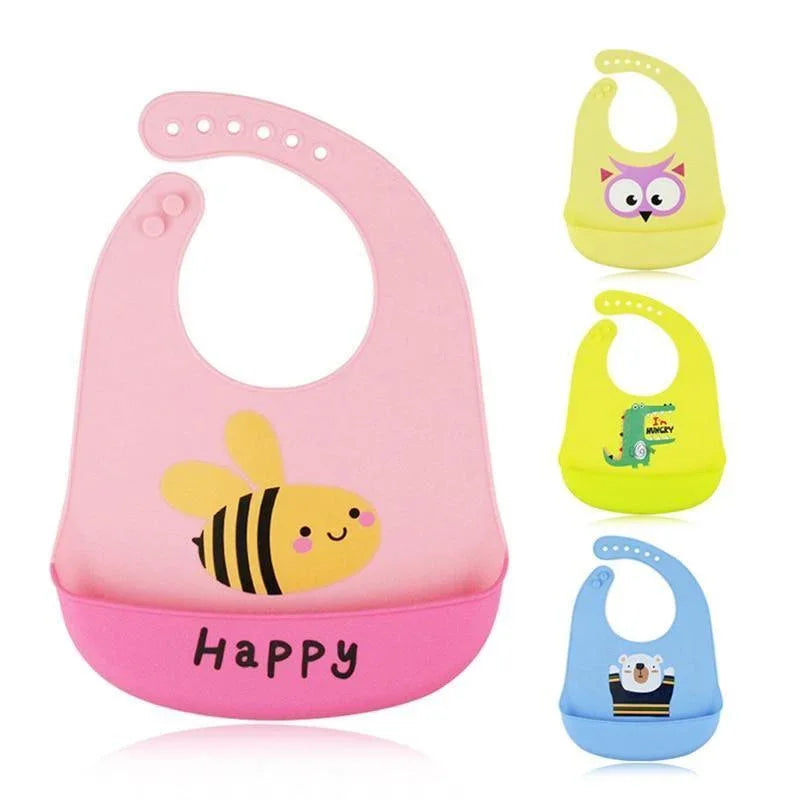 Silicone Baby Eating Bib Children Adjustable Large Boy Girl Saliva Pocket Super Soft Waterproof Bibs For Kids - BIG FRENCHIES