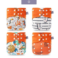Modern Eco-friendly Diaper New 4pcs/set Washable Coffee Mesh Cloth Diaper Cover Adjustable Nappyies For Kids - BIG FRENCHIES