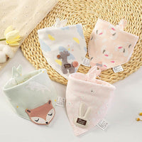 Baby Bibs Triangle Double Cotton Bibs Cartoon Saliva Towel Baby Boys Girls Feeding Apron Cotton Bib for Kids - BIG FRENCHIES