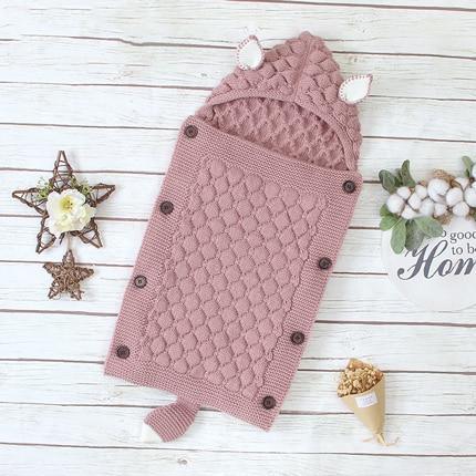 Stevvex Knitted Newborn Baby Blanket Baby Sleeping Bags Stroller Bedding Warm Swaddle Wrap - BIG FRENCHIES