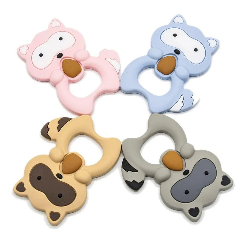Silicone Raccoon Animal Cartoon Teether Food Grade Chewable Teething Toddle Safe For Baby And Perfect Gift For Babies - BIG FRENCHIES