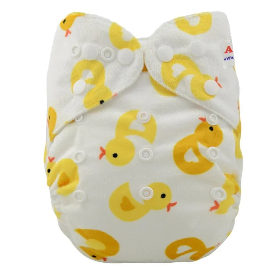 Baby One Size Fits All Reusable Baby Cloth Diaper with Microfiber Insert Diaper For Baby Boys and Baby Girls In Modern New Printed Design - BIG FRENCHIES