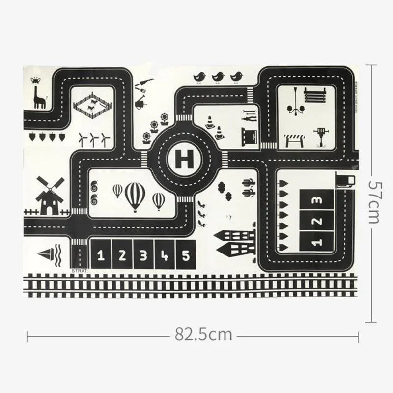 Baby Playing Mat Kids Boys Crawling Carpet Cute Cartoon Traffic Park Map Mat Toys for Children In Modern New City Design - BIG FRENCHIES