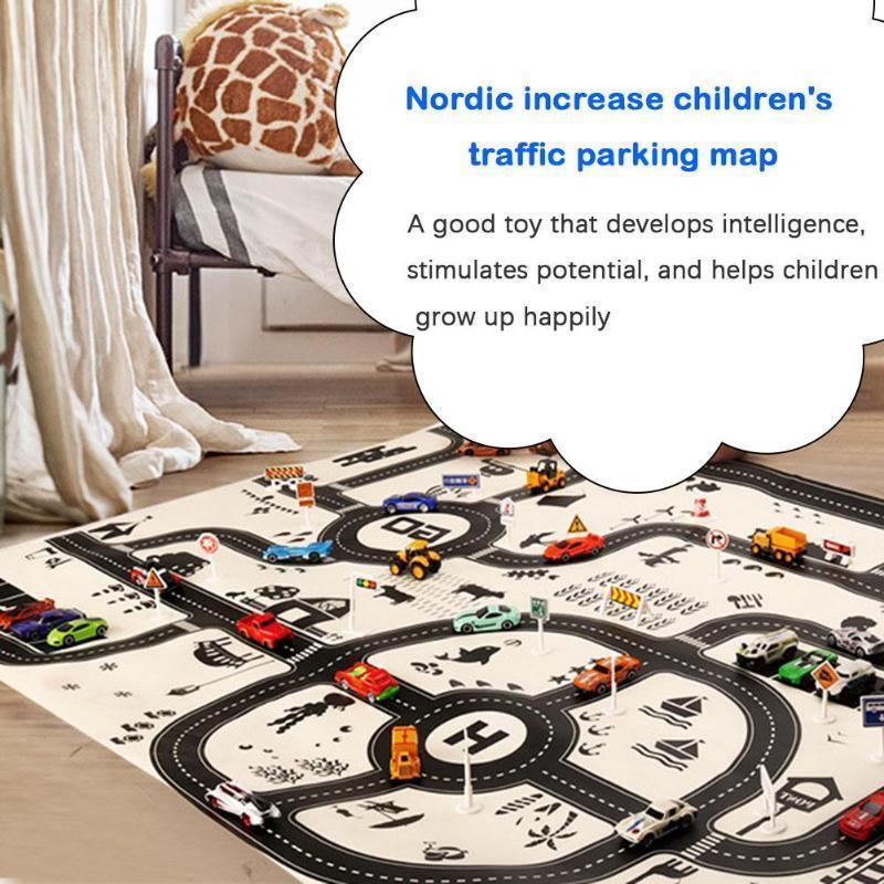 Baby Playing Mat Kids Boys Crawling Carpet Cute Cartoon Traffic Park Map Mat Toys for Children In Modern New City Design - BIG FRENCHIES