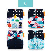 4pcs/set Washable Eco-Friendly Cloth Diaper Cover Adjustable Nappy Cloth Diapers Cloth Nappy For Baby Boys and Grils Baby - BIG FRENCHIES