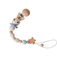 Modern Handmade Pacifier Chain Baby Teething Chains Crochet Rabbit Panda Beads Wooden Clips Wood Tiny Rod For Kids - BIG FRENCHIES