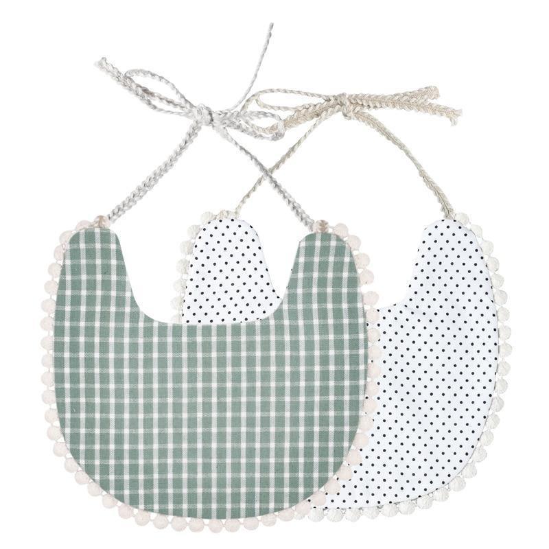 Double-deck Infant Baby Girl Boy Bib Kid Toddler Dinner Feeding Tassel Cotton Linen Burp Cloths - BIG FRENCHIES