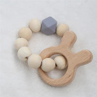 Modern Baby Silicone Wooden Nursing Bracelets Wood Teether Silicone Beads Teething Wood Rattles Toys for Baby - BIG FRENCHIES