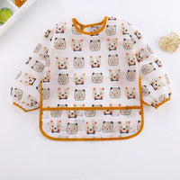 Cute Cartoon Print Baby Waterproof Long Sleeve Apron Children Feeding Smock Bib Baby Accessories - BIG FRENCHIES