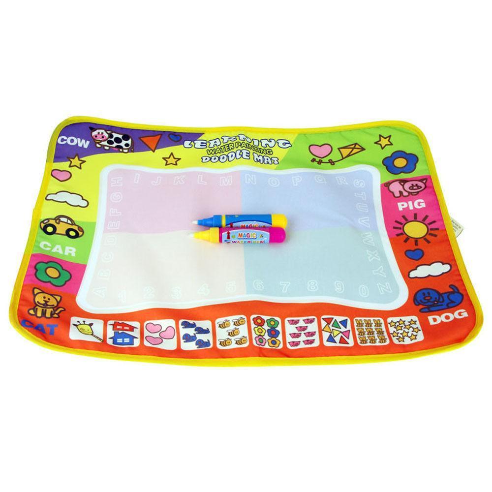 1-6 Years Children Kids Baby Drawing Educational Water Mat Drawing Painting Toddler Board/ Charpet With Magic Water Pen Gift 45.5 X 29cm (White) - BIG FRENCHIES