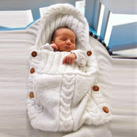 Warm Baby Blanket Knitted Newborn Swaddle Wrap Soft Footmuff Cotton Envelope For Stroller Accessories Blanket Bag - BIG FRENCHIES