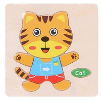 Baby Toys Wooden 3D Puzzle Cartoon Animal Intelligence Kids Educational Brain Teaser Children Tangram Shapes Learning - BIG FRENCHIES