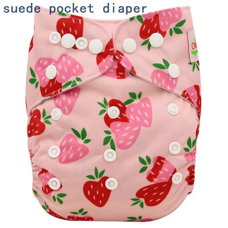 Newborn Cloth Diaper Sewed in Charcoal Bamboo Insert and Suede Pocket Diapers Waterproof Baby Nappies Design for Baby - BIG FRENCHIES