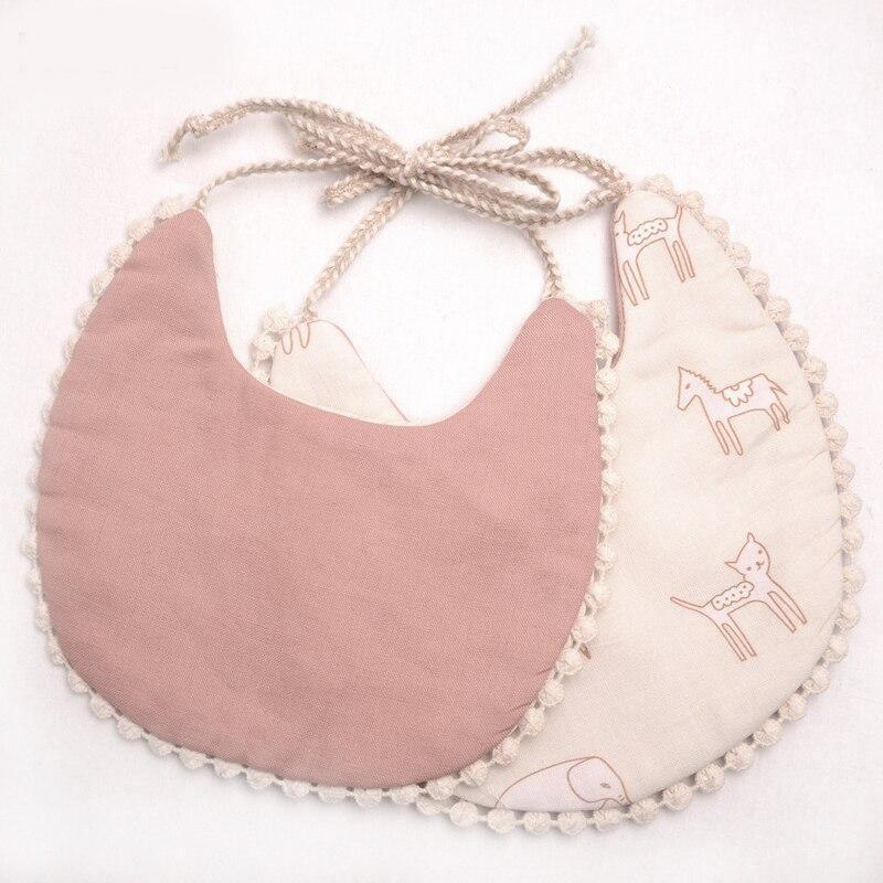 Double-deck Infant Baby Girl Boy Bib Kid Toddler Dinner Feeding Tassel Cotton Linen Burp Cloths - BIG FRENCHIES