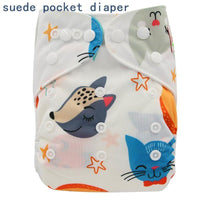 Newborn Cloth Diaper Sewed in Charcoal Bamboo Insert and Suede Pocket Diapers Waterproof Baby Nappies Design for Baby - BIG FRENCHIES