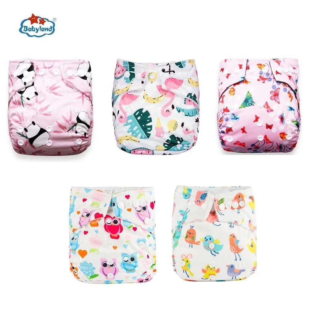 Modern Luxury Printed Baby Nappy 5pcs/Lot Washable Diapers Good Quality Pocket Diaper For Kids - BIG FRENCHIES