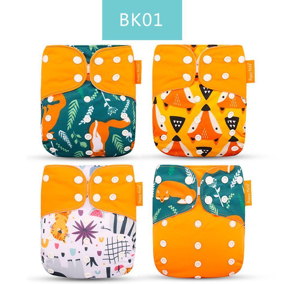 4pcs/set Washable Eco-Friendly Cloth Diaper Cover Adjustable Nappy Cloth Diapers Cloth Nappy For Baby Boys and Grils Baby - BIG FRENCHIES