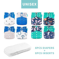 4PCS/SET Washable Eco-friendly Diaper Ecological Adjustable Nappy Reusable Cloth Diapers Set For Baby and Kids - BIG FRENCHIES