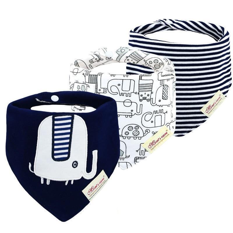 Moder 3PCS Baby Bibs Bandanna Lot Cotton Multi-style Triangle Cartoon For Infant Boys And Girls - BIG FRENCHIES