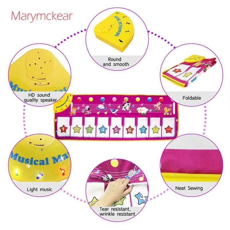 Music Carpets Piano Mats Music Touch Play Keyboard with 8 Demo Songs Baby Animals Educational Toy for Kids - BIG FRENCHIES