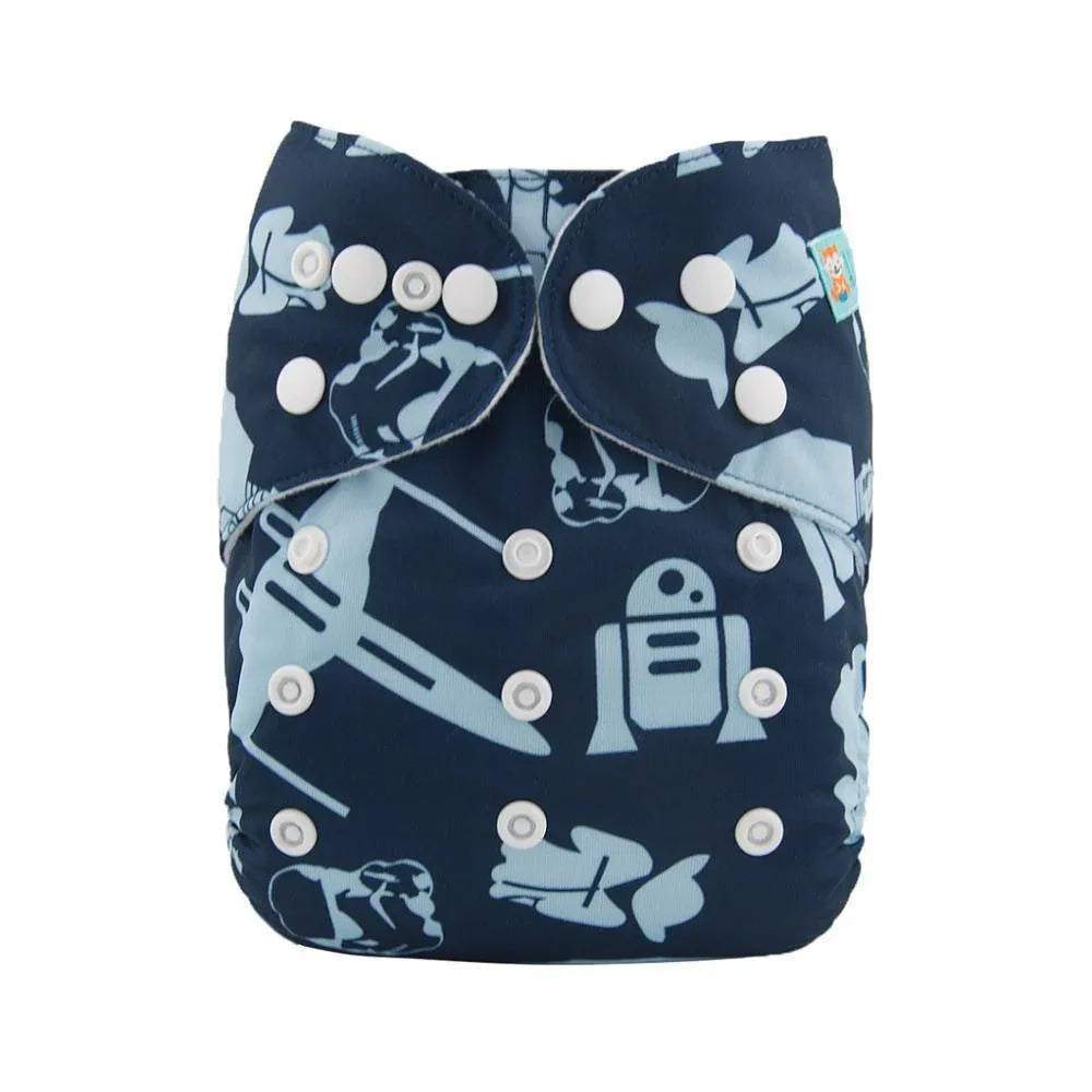 Baby One Size Fits All Reusable Baby Cloth Diaper with Microfiber Insert Diaper For Baby Boys and Baby Girls In Modern New Printed Design - BIG FRENCHIES