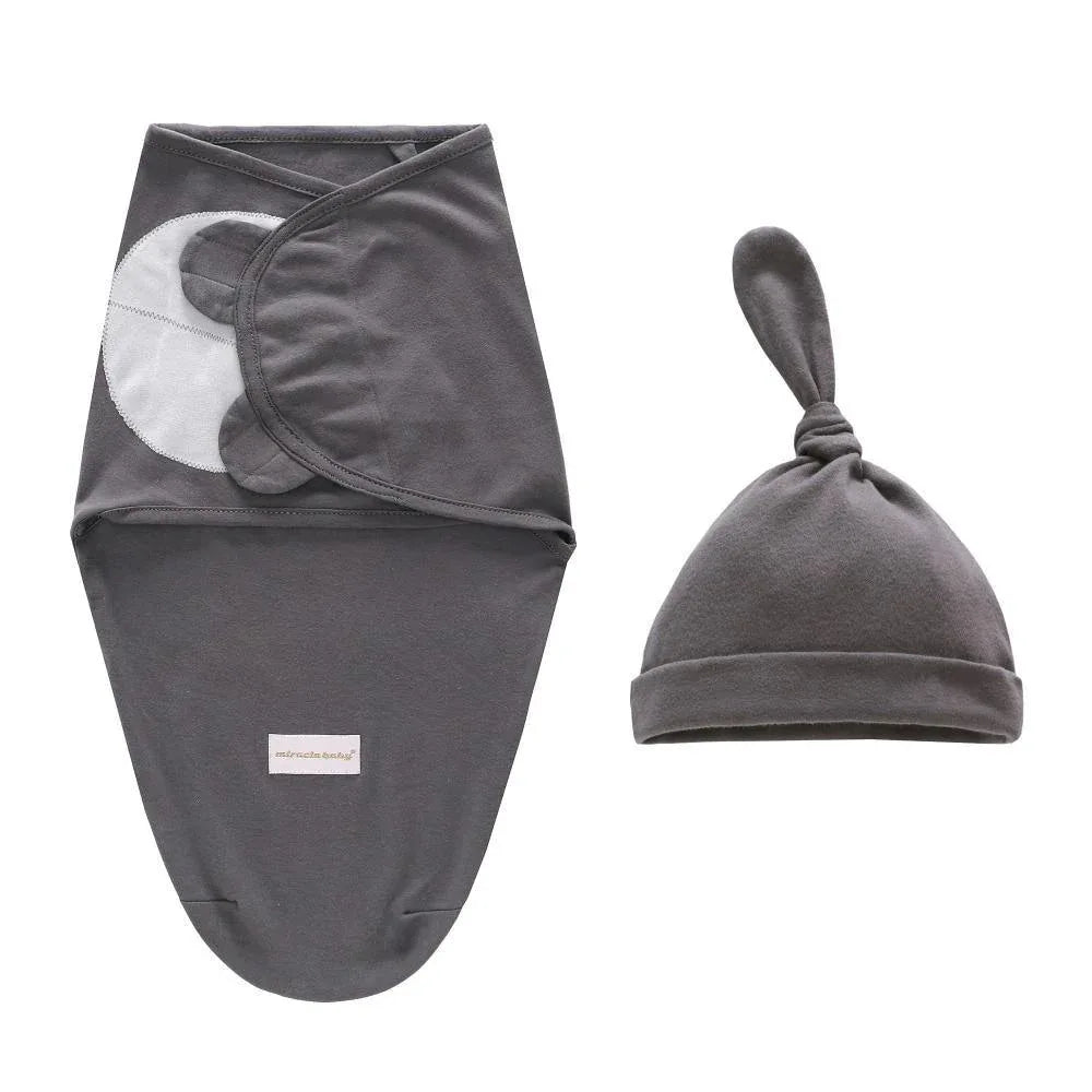 Baby Swaddle Blanket With Cap For Newborn Wrap Cotton Swaddling Bag Baby Envelope Sleep sack Blanket . - BIG FRENCHIES