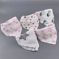 Modern 5PCS/Pack Cotton Baby Bibs 4 Lyers Girls Boys Triangle Feeding Burp Cloth Collar Scarf For Feeding - BIG FRENCHIES