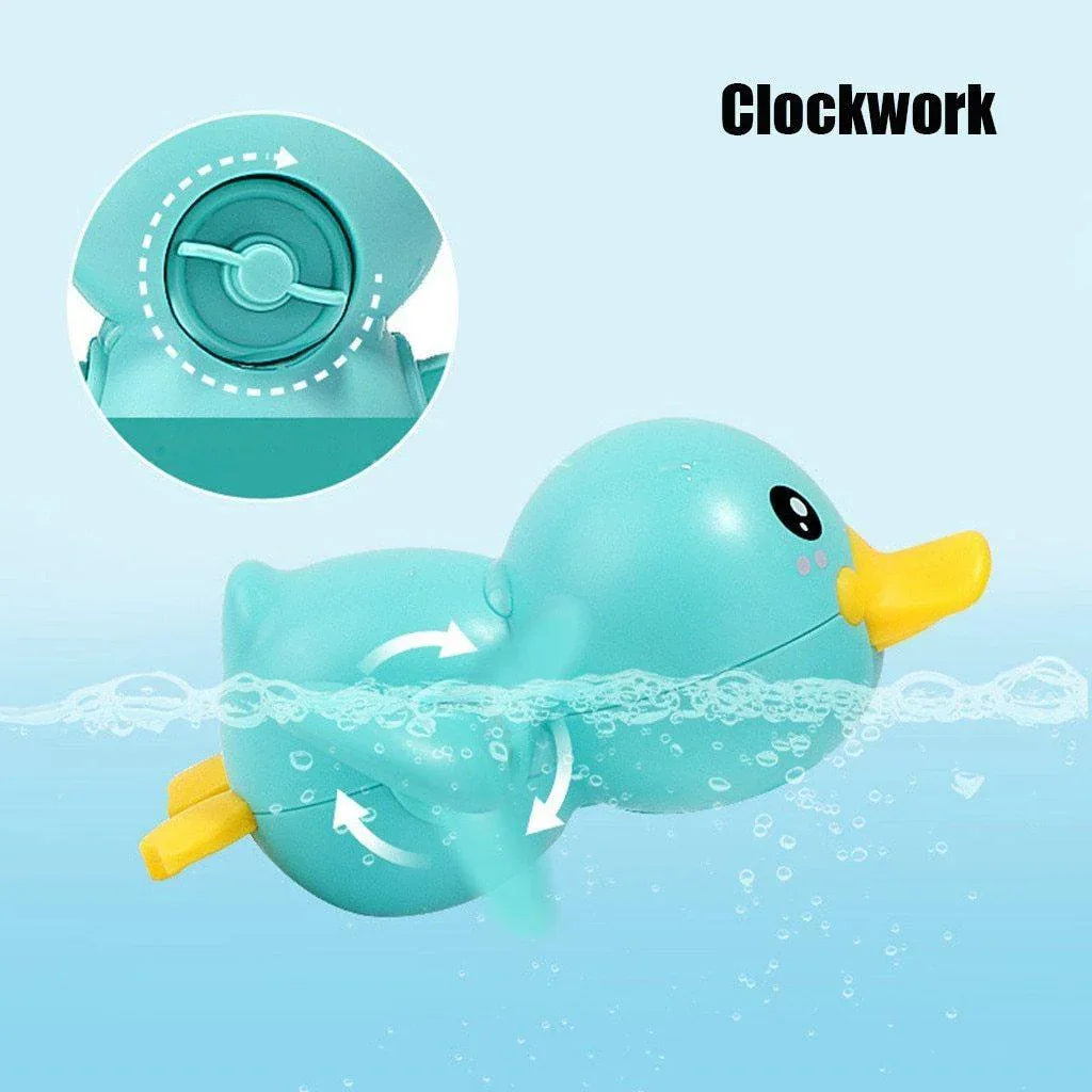 Bathroom Bath Shower Baby Clockwork Swimming Play Water Cute Little Yellow Duck Bathing Bathtub Toys For Kids - BIG FRENCHIES